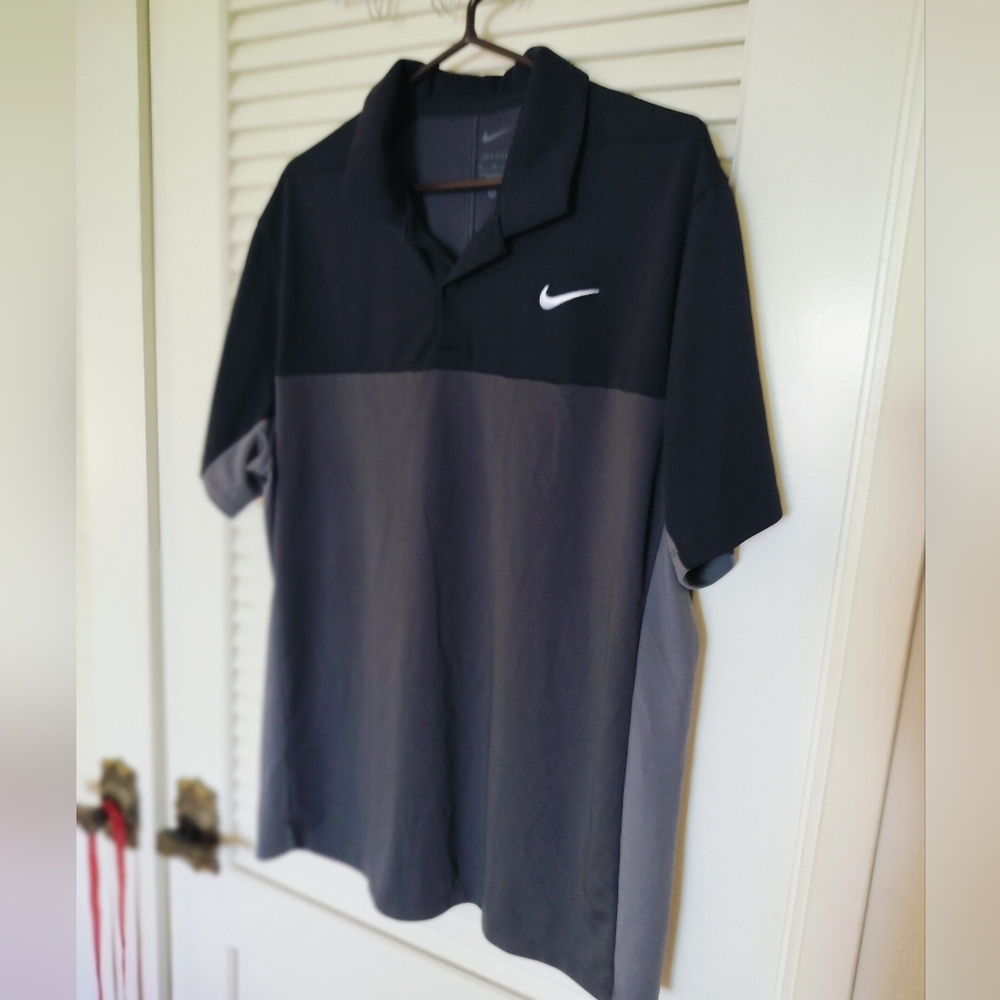 Nike Dri-Fit Men's Golf Polo Shirt Size XL Black Gray